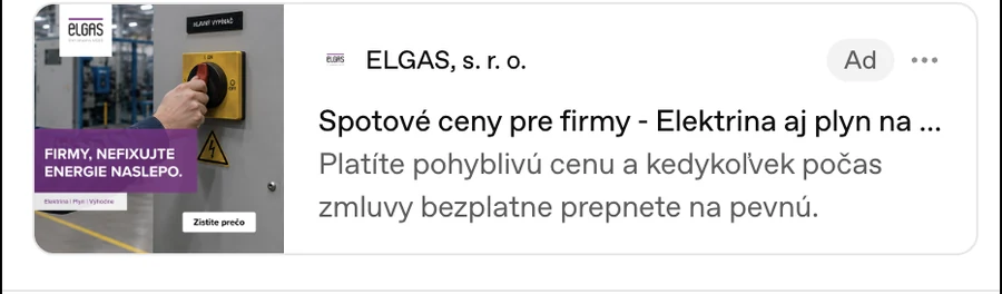 Reálna reklama ELGAS v ChatGPT: Spotové ceny pre firmy, elektrina aj plyn